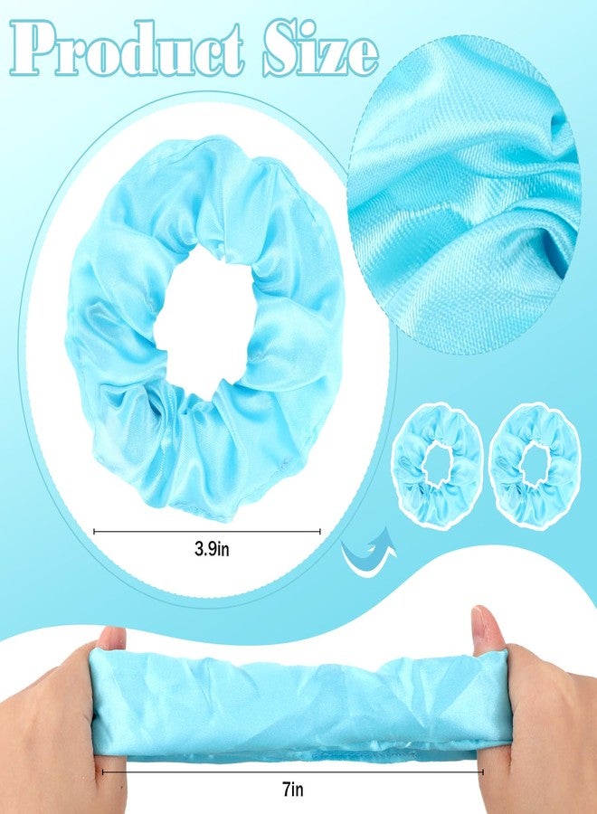 YISSION 20 Pcs Blue Satin Hair Scrunchies for Women Girls Silk Hair Ties Fashion Hair Bands Ponytail Holders Blue Hair Accessories for Women Girls - Image 2